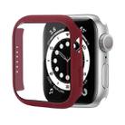 Shockproof PC Protective Case with Tempered Glass Film For Apple Watch Series 8 / 7 41mm(Wine Red) - 1