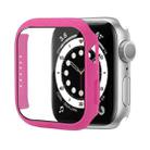 Shockproof PC Protective Case with Tempered Glass Film For Apple Watch Series 8 / 7 41mm(Rose Red) - 1