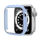 Shockproof PC Protective Case with Tempered Glass Film For Apple Watch Series 8 / 7 45mm(Ice Sea Blue) - 1