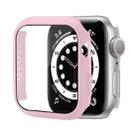 Shockproof PC Protective Case with Tempered Glass Film For Apple Watch Series 8 / 7 45mm(Red Pink) - 1