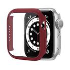 Shockproof PC Protective Case with Tempered Glass Film For Apple Watch Series 8 / 7 45mm(Wine Red) - 1