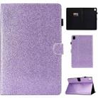 For Huawei MediaPad M6 8.4 Varnish Glitter Powder Horizontal Flip Leather Case with Holder & Card Slot(Purple) - 1