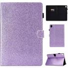 For Huawei MediaPad M6 10.8 Varnish Glitter Powder Horizontal Flip Leather Case with Holder & Card Slot(Purple) - 1