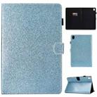 For Huawei MediaPad M6 10.8 Varnish Glitter Powder Horizontal Flip Leather Case with Holder & Card Slot(Blue) - 1