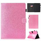 For Huawei MediaPad T3 10.0 Varnish Glitter Powder Horizontal Flip Leather Case with Holder & Card Slot(Pink) - 1