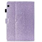 For Huawei MediaPad T3 10.0 Varnish Glitter Powder Horizontal Flip Leather Case with Holder & Card Slot(Purple) - 3