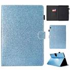 For Huawei MediaPad T3 10.0 Varnish Glitter Powder Horizontal Flip Leather Case with Holder & Card Slot(Blue) - 1