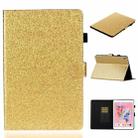 For iPad 10.2 / 10.5 Varnish Glitter Powder Horizontal Flip Leather Case with Holder & Card Slot(Gold) - 1