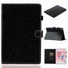 For iPad 10.2 / 10.5 Varnish Glitter Powder Horizontal Flip Leather Case with Holder & Card Slot(Black) - 1