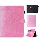 For iPad 2 / 3 / 4 Varnish Glitter Powder Horizontal Flip Leather Case with Holder & Card Slot(Pink) - 1