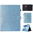 For iPad 2 / 3 / 4 Varnish Glitter Powder Horizontal Flip Leather Case with Holder & Card Slot(Blue) - 1