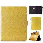 For iPad 2 / 3 / 4 Varnish Glitter Powder Horizontal Flip Leather Case with Holder & Card Slot(Gold) - 1