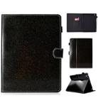 For iPad 2 / 3 / 4 Varnish Glitter Powder Horizontal Flip Leather Case with Holder & Card Slot(Black) - 1