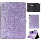 For iPad Air / Air 2 / iPad 9.7 Varnish Glitter Powder Horizontal Flip Leather Case with Holder & Card Slot(Purple) - 1