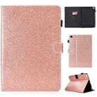 For iPad Air / Air 2 / iPad 9.7 Varnish Glitter Powder Horizontal Flip Leather Case with Holder & Card Slot(Rose Gold) - 1