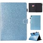 For iPad Air / Air 2 / iPad 9.7 Varnish Glitter Powder Horizontal Flip Leather Case with Holder & Card Slot(Blue) - 1