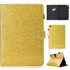 For iPad Air / Air 2 / iPad 9.7 Varnish Glitter Powder Horizontal Flip Leather Case with Holder & Card Slot(Gold) - 1