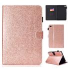 For iPad Mini 1/2/3/4/5 Varnish Glitter Powder Horizontal Flip Leather Case with Holder & Card Slot(Rose Gold) - 1