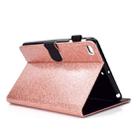 For iPad Mini 1/2/3/4/5 Varnish Glitter Powder Horizontal Flip Leather Case with Holder & Card Slot(Rose Gold) - 5
