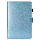 For iPad Mini 1/2/3/4/5 Varnish Glitter Powder Horizontal Flip Leather Case with Holder & Card Slot(Blue) - 2