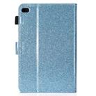 For iPad Mini 1/2/3/4/5 Varnish Glitter Powder Horizontal Flip Leather Case with Holder & Card Slot(Blue) - 3