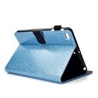 For iPad Mini 1/2/3/4/5 Varnish Glitter Powder Horizontal Flip Leather Case with Holder & Card Slot(Blue) - 5