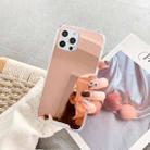 For iPhone 13 Pro Max TPU + Acrylic Four Drop Luxury Plating Mirror Phone Case Cover (Rose Gold) - 1