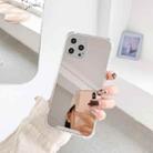 For iPhone 13 TPU + Acrylic Four Drop Luxury Plating Mirror Phone Case Cover(Silver) - 1