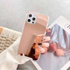 For iPhone 13 mini TPU + Acrylic Four Drop Luxury Plating Mirror Phone Case Cover (Rose Gold) - 1