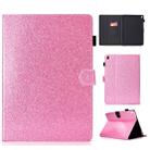 For iPad Pro 9.7 Varnish Glitter Powder Horizontal Flip Leather Case with Holder & Card Slot(Pink) - 1