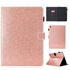 For iPad Pro 9.7 Varnish Glitter Powder Horizontal Flip Leather Case with Holder & Card Slot(Rose Gold) - 1