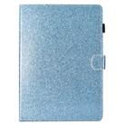 For iPad Pro 9.7 Varnish Glitter Powder Horizontal Flip Leather Case with Holder & Card Slot(Blue) - 2