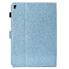 For iPad Pro 9.7 Varnish Glitter Powder Horizontal Flip Leather Case with Holder & Card Slot(Blue) - 3