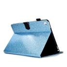 For iPad Pro 9.7 Varnish Glitter Powder Horizontal Flip Leather Case with Holder & Card Slot(Blue) - 5