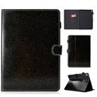 For iPad Pro 9.7 Varnish Glitter Powder Horizontal Flip Leather Case with Holder & Card Slot(Black) - 1