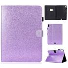 For iPad Pro 11 (2018) Varnish Glitter Powder Horizontal Flip Leather Case with Holder & Card Slot(Purple) - 1