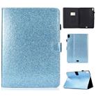 For iPad Pro 11 (2018) Varnish Glitter Powder Horizontal Flip Leather Case with Holder & Card Slot(Blue) - 1