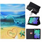 For iPad mini 2024 / mini 6 Coloured Drawing Horizontal Flip Leather Tablet Case with Holder & Card Slot & Sleep / Wake-up Function(Blue Beach) - 1