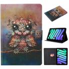 For iPad mini 2024 / mini 6 Coloured Drawing Pattern Horizontal Flip Leather Tablet Case with Holder & Card Slot & Sleep / Wake-up Function(Owl) - 1