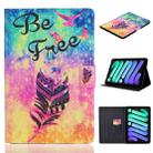 For iPad mini 6 Coloured Drawing Horizontal Flip Leather Tablet Case with Holder & Card Slot & Sleep / Wake-up Function(Feather) - 1