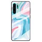 For Huawei P30 Pro Marble Pattern Glass Protective Case(Blue) - 1