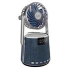 SOAIY K8 Wireless Bluetooth Dual Alarm Clock Speaker with Small Fan(Blue) - 1