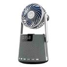 SOAIY K8 Wireless Bluetooth Dual Alarm Clock Speaker with Small Fan(Grey) - 1