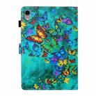 For iPad mini 6 Coloured Drawing Horizontal Flip Leather Tablet Case with Holder & Card Slot & Sleep / Wake-up Function(Green Butterfly) - 3