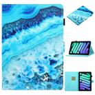 For iPad mini 6 Coloured Drawing Horizontal Flip Leather Tablet Case with Holder & Card Slot & Sleep / Wake-up Function(Blue Marble) - 1