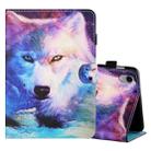 For iPad mini 6 Coloured Drawing Stitching Horizontal Flip Leather Tablet Case with Holder & Card Slot & Sleep / Wake-up Function(Wolf) - 1