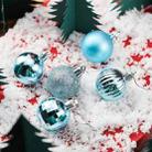 5 PCS Christmas Theme Shooting Props Christmas Balls Ornaments Jewelry Background Photography Photo Props(Blue) - 1