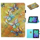 For iPad mini 6 Coloured Drawing Stitching Horizontal Flip Leather Tablet Case with Holder & Card Slot & Sleep / Wake-up Function(Butterflies) - 1