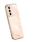 For Samsung Galaxy S21+ 5G XINLI Straight Edge 6D Electroplate TPU Phone Case(Pink) - 1