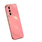 For Samsung Galaxy S21+ 5G XINLI Straight 6D Plating Gold Edge TPU Shockproof Case(Hawthorn Red) - 1